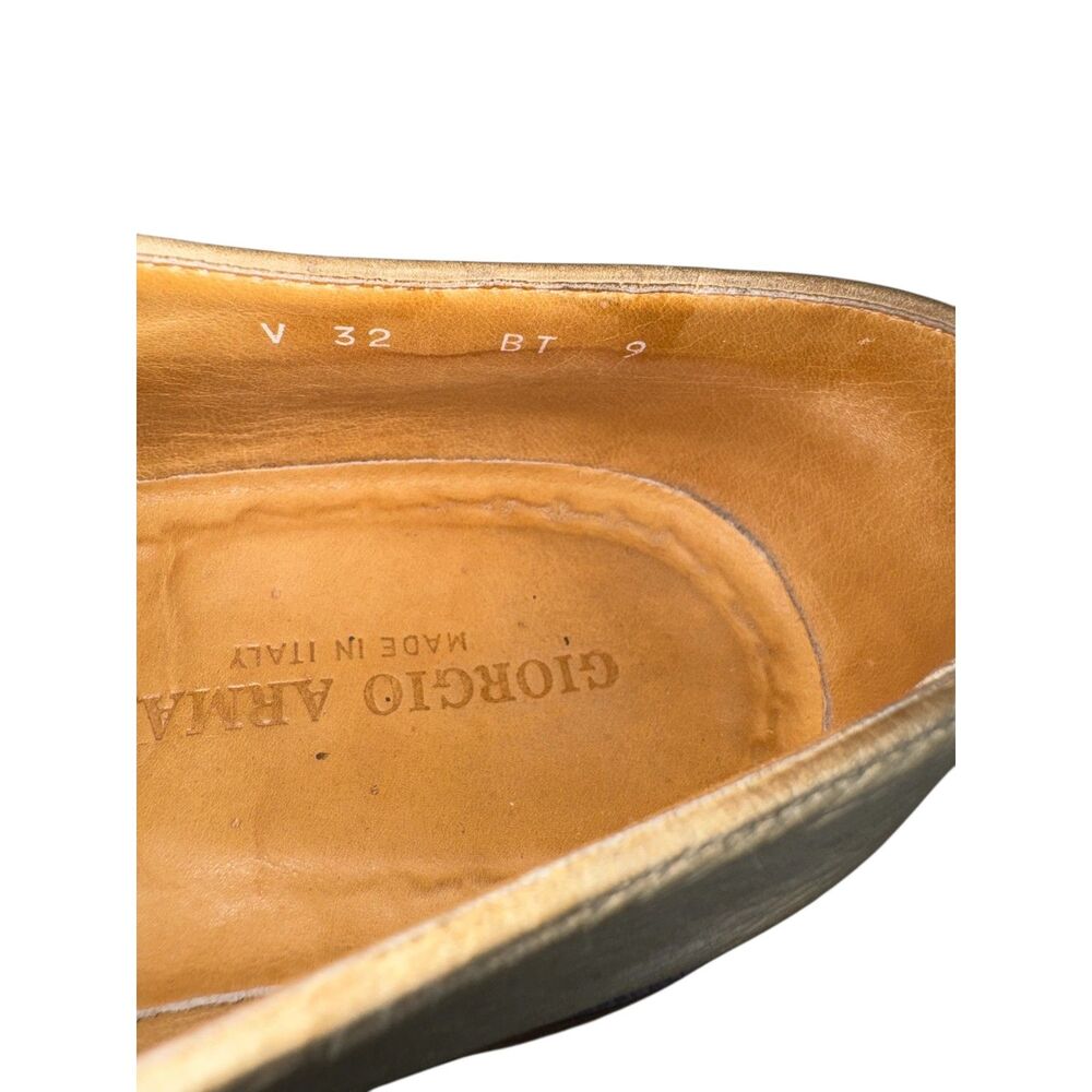 Giorgio Armani Mens Suede Toe Monk Strap Oxford Dress Shoes Beige Size 9 - Picture 9 of 13